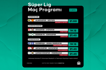 Süper Lig 3. hafta programı