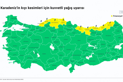 Doğu Karadeniz'in için  kuvvetli yağış uyarısı