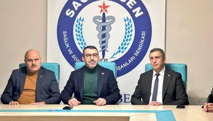 AK Parti Heyetinden Sağlık-Sen Kars Şubesine Tıp Bayramı Ziyareti