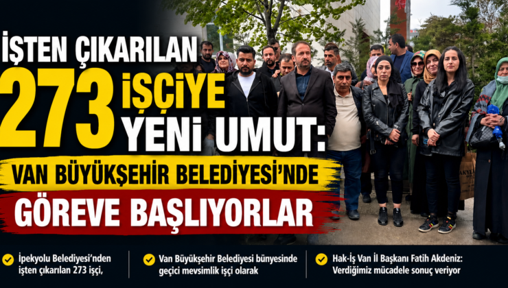 İşten Çıkarılan 273 İşçiye Yeni Umut: Van Büyükşehir Belediyesi’nde Göreve Başlıyorlar