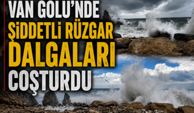 Van Gölü’nde şiddetli rüzgar dalgaları coşturdu