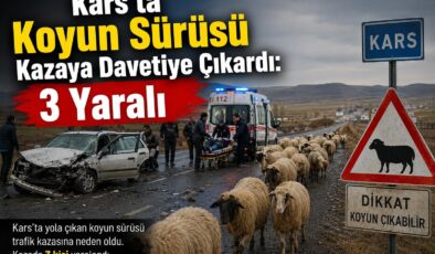 Kars’ta Koyun Sürüsü Kazaya Davetiye Çıkardı: 3 Yaralı